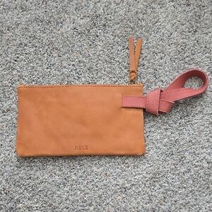 Able Tan Leather Wristlet